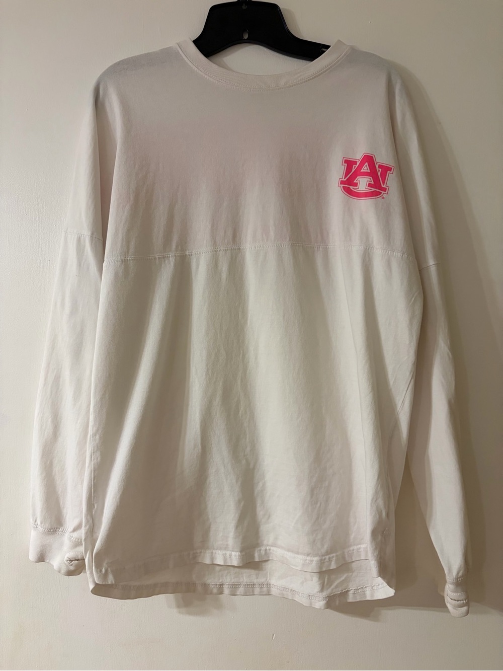 Auburn Tigers Oversized Spirit Jersey Type Long Sleeve Tee Pink and White